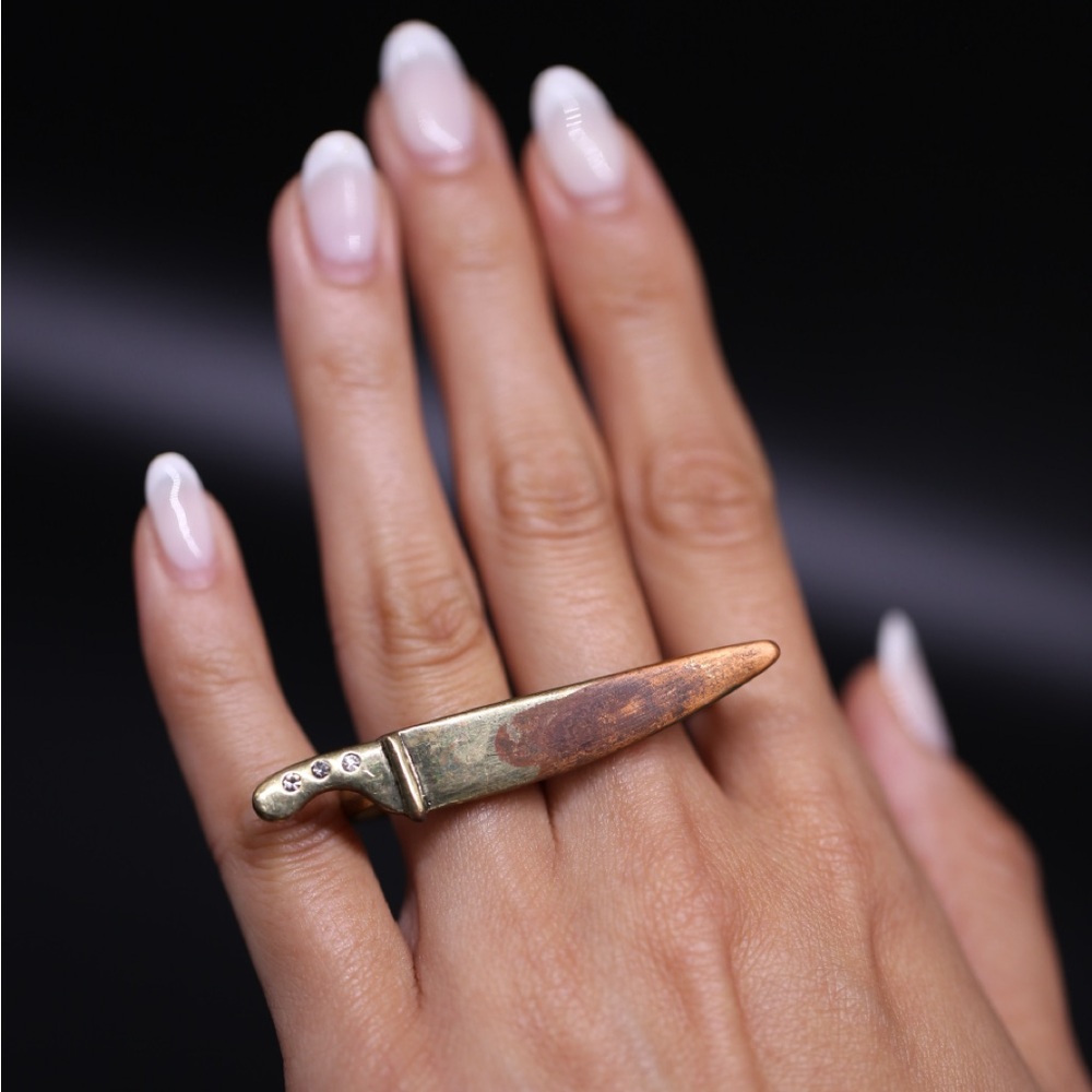 Knife Ring Gold Dipped
